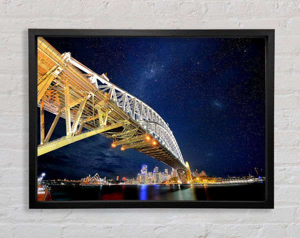 Sydney Bridge Nights Framed Print