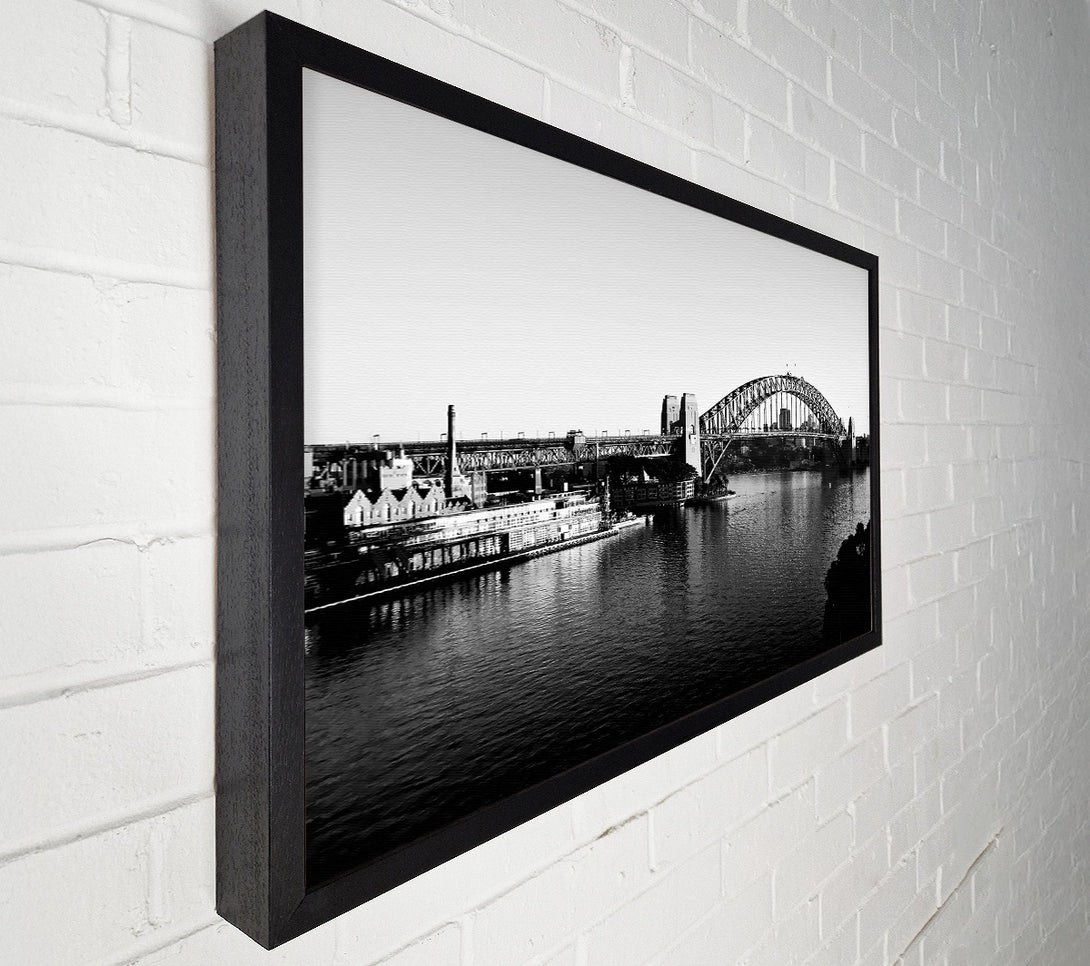  A Canvas Print of Sydney Harbour Bridge B n W Canvas Art