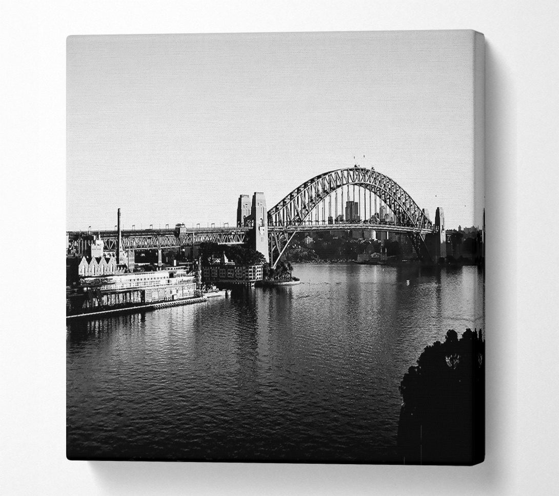  A Canvas Print of Sydney Harbour Bridge B n W Canvas Art
