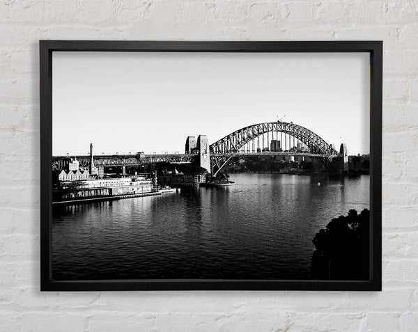 Sydney Harbour Bridge B n W Framed Print