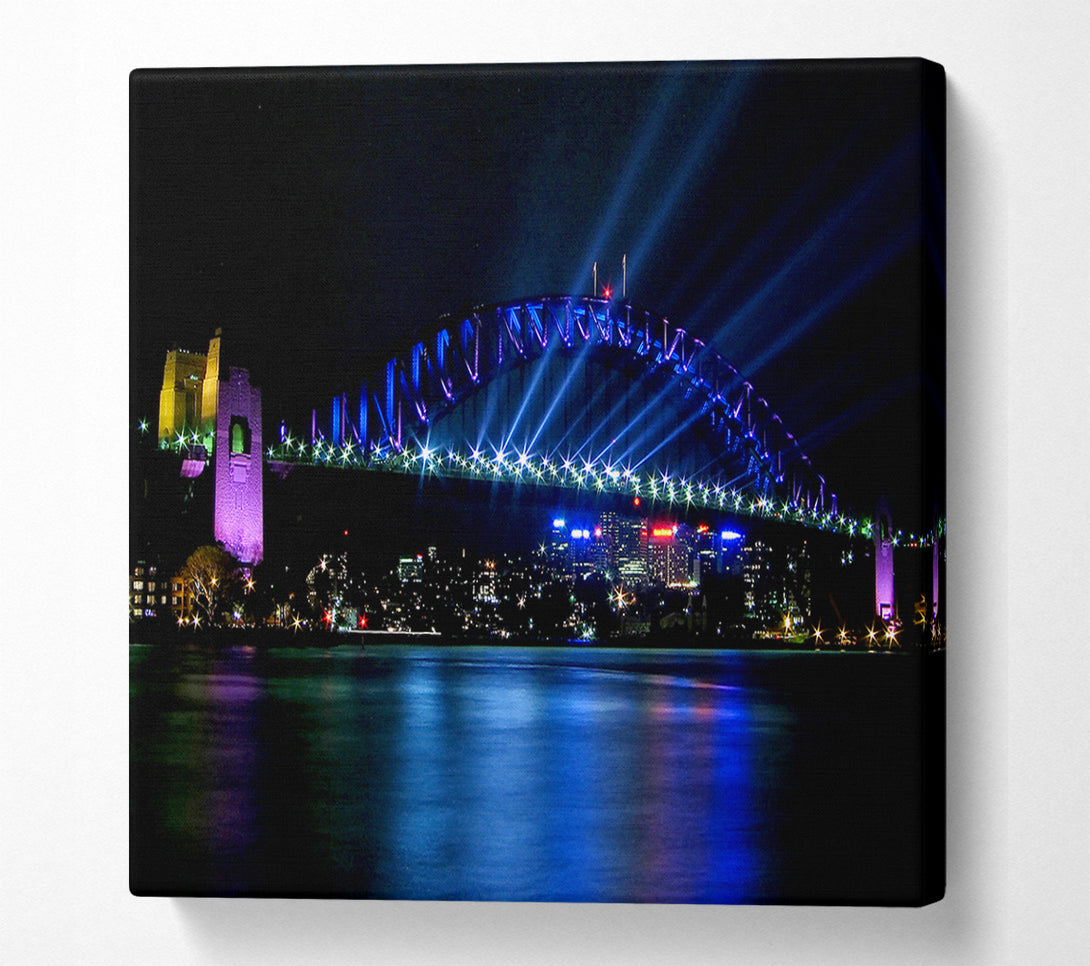  A Canvas Print of Sydney Harbour Bridge Blue Light Canvas Print
