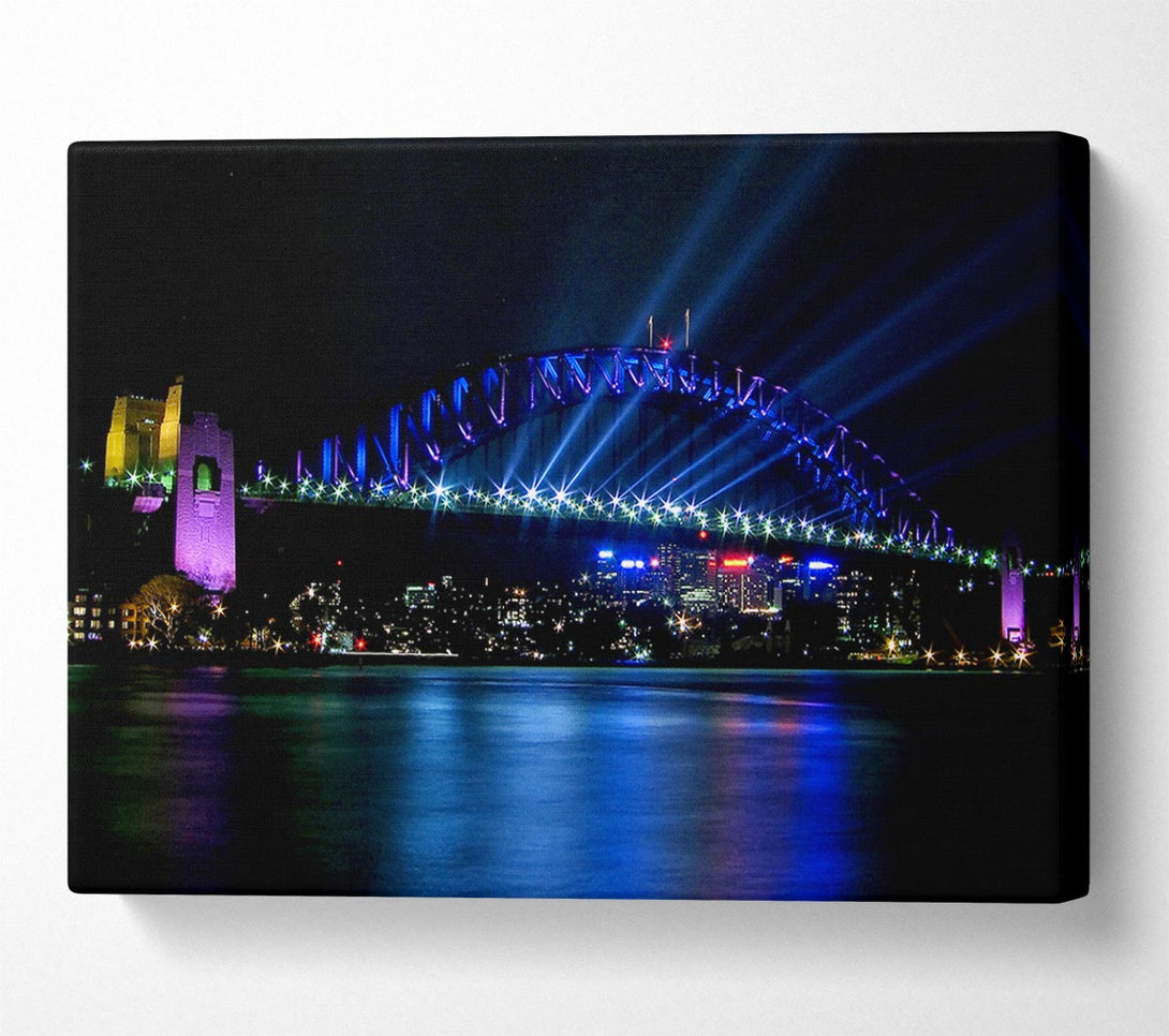  A Canvas Print of Sydney Harbour Bridge Blue Light Canvas Print