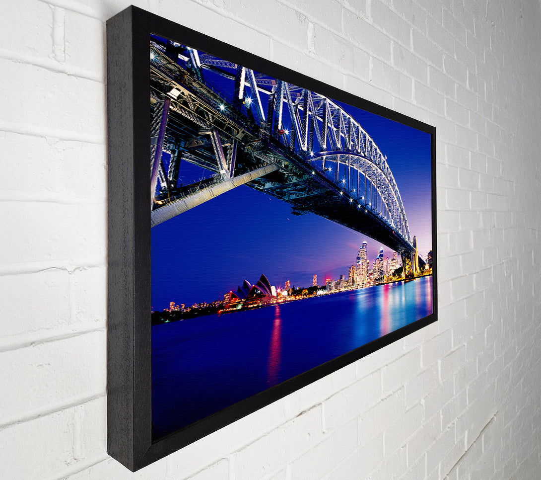  A Canvas Print of Sydney Harbour Bridge Blue Night Canvas Print