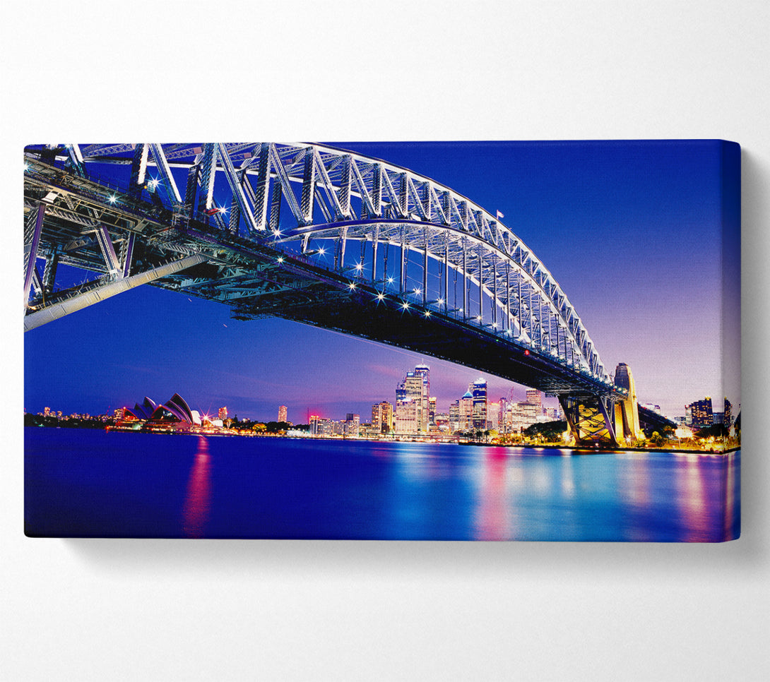  A Canvas Print of Sydney Harbour Bridge Blue Night Canvas Print