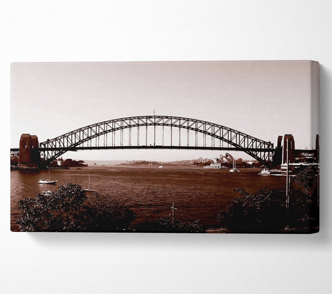  A Canvas Print of Sydney Harbour Bridge Brown Canvas Wall Art