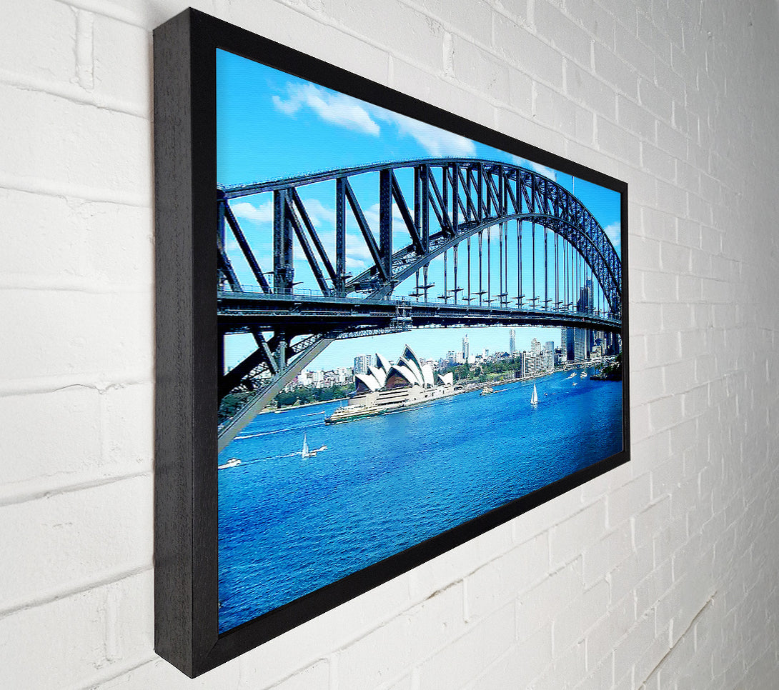  A Canvas Print of Sydney Harbour Bridge Opera House View Colour Canvas Print