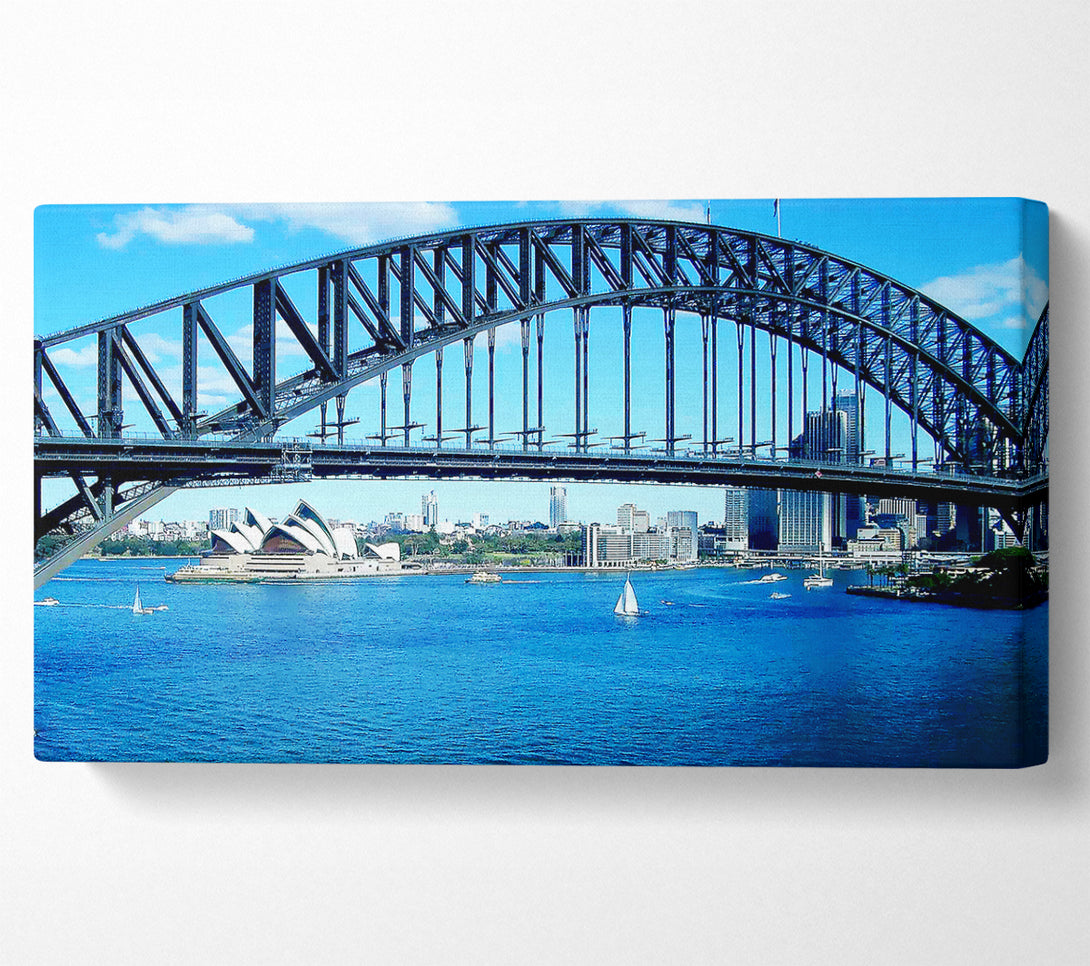  A Canvas Print of Sydney Harbour Bridge Opera House View Colour Canvas Print