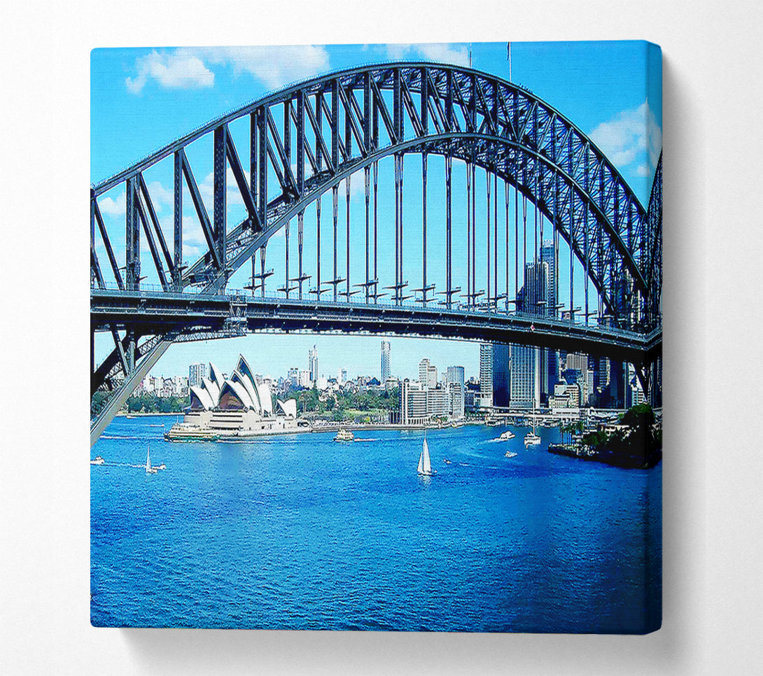  A Canvas Print of Sydney Harbour Bridge Opera House View Colour Canvas Print