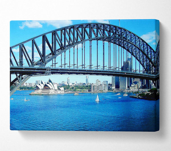  A Canvas Print of Sydney Harbour Bridge Opera House View Colour Canvas Print
