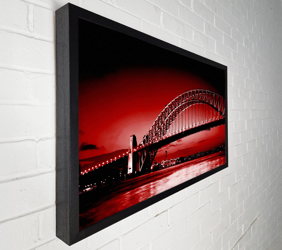  A Canvas Print of Sydney Harbour Bridge Red Canvas Wall Art