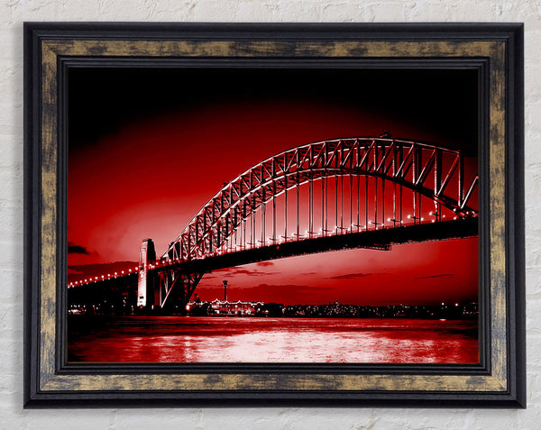 Sydney Harbour Bridge Red Framed Print