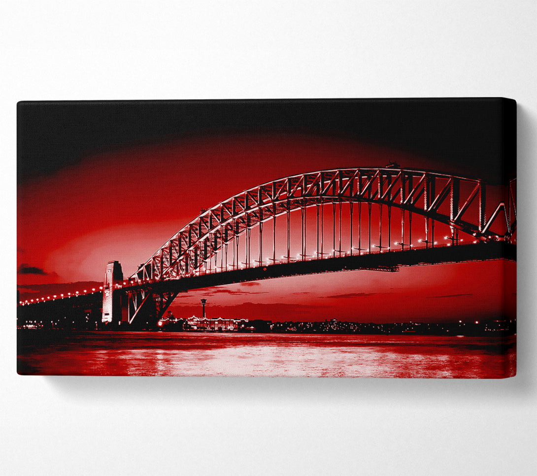  A Canvas Print of Sydney Harbour Bridge Red Canvas Wall Art