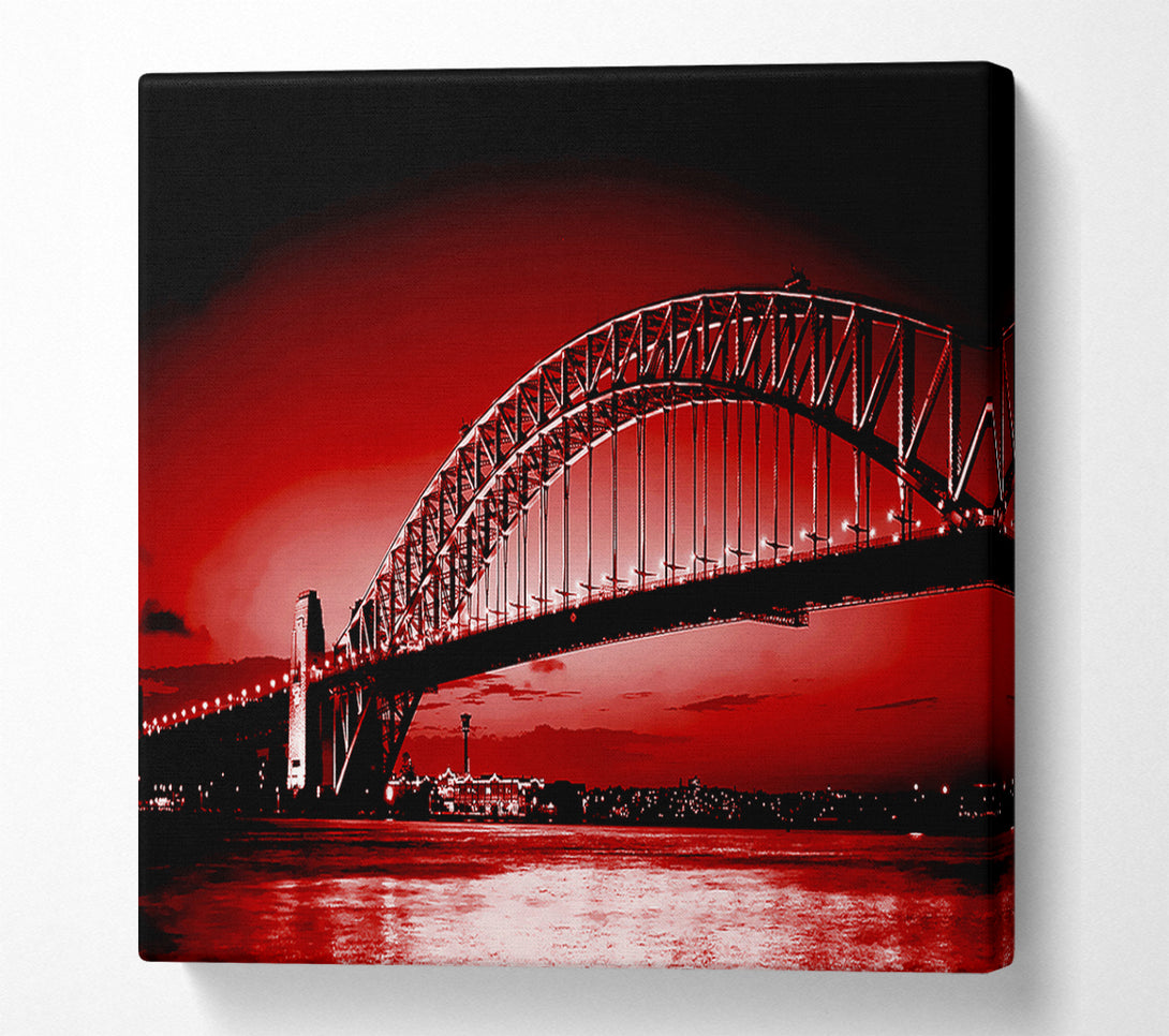  A Canvas Print of Sydney Harbour Bridge Red Canvas Wall Art