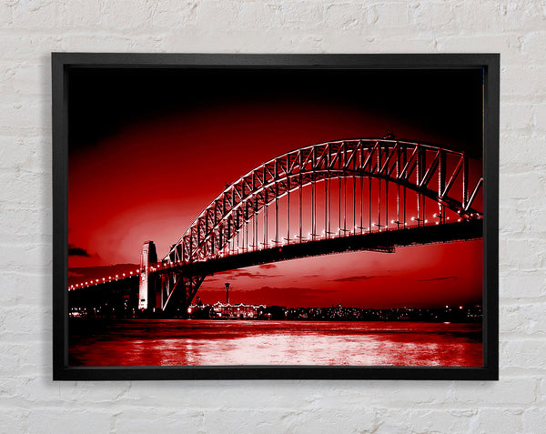 Sydney Harbour Bridge Red Framed Print