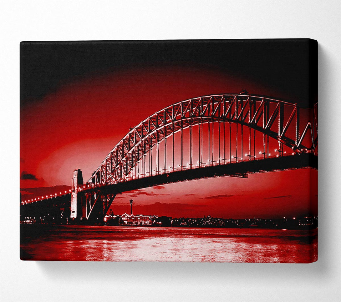  A Canvas Print of Sydney Harbour Bridge Red Canvas Wall Art