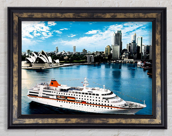 Sydney Harbour Cruise Liner Framed Print