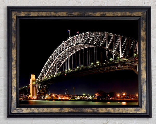 Sydney Harbour Night Light Framed Print