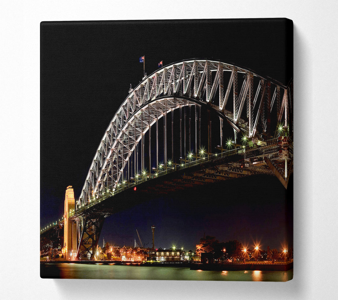  A Canvas Print of Sydney Harbour Night Light Canvas Art