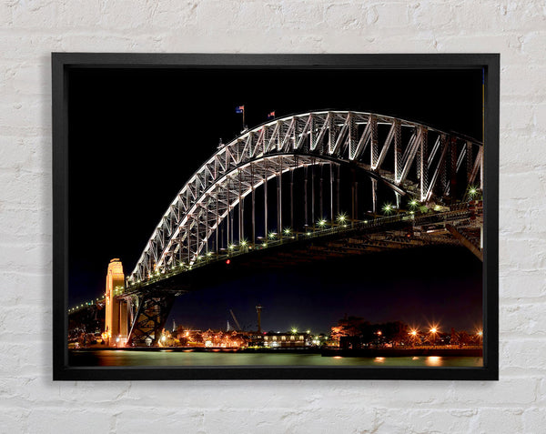Sydney Harbour Night Light Framed Print