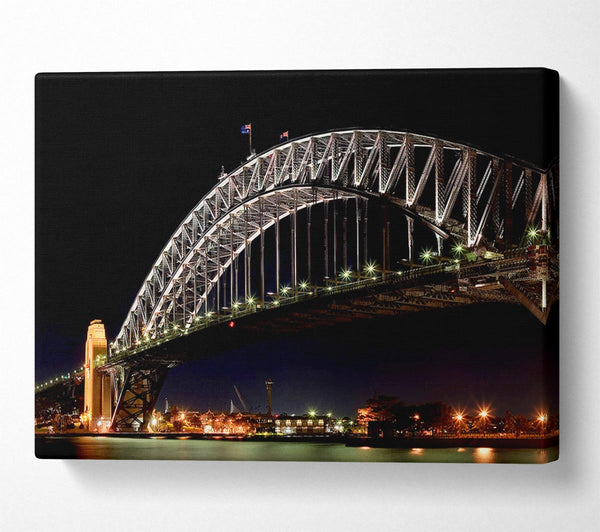  A Canvas Print of Sydney Harbour Night Light Canvas Art