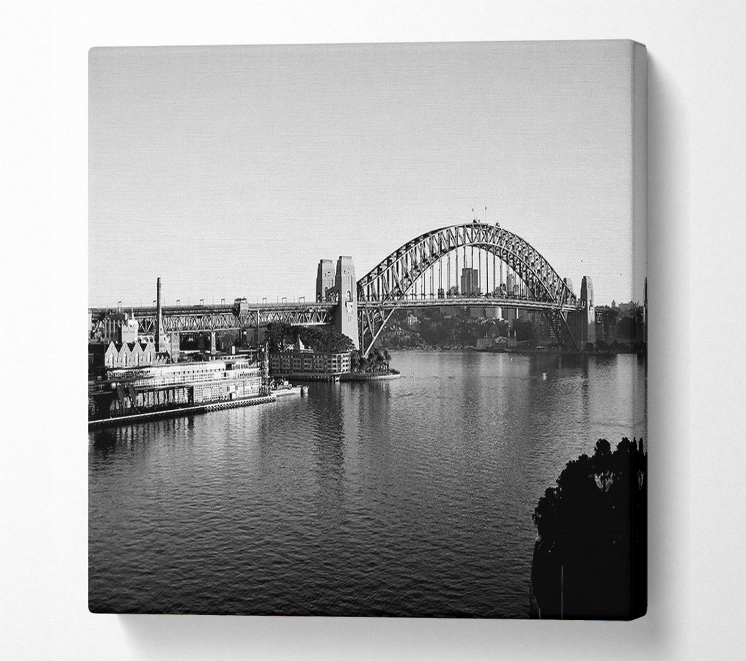  A Canvas Print of Sydney Harbour Retro Canvas Art
