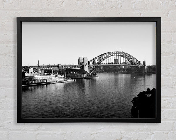 Sydney Harbour Retro Framed Print