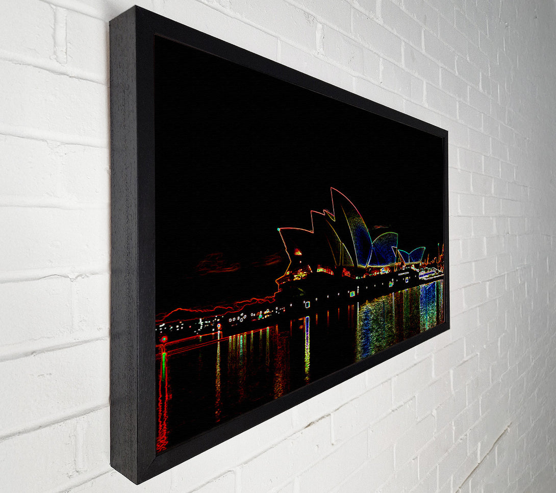  A Canvas Print of Sydney Opera House Psychedelic Canvas Wall Art
