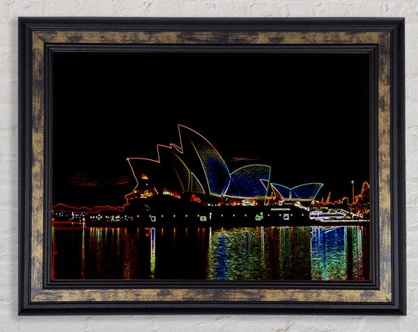 Sydney Opera House Psychedelic Framed Print