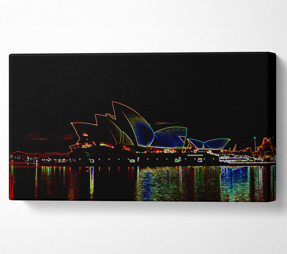  A Canvas Print of Sydney Opera House Psychedelic Canvas Wall Art
