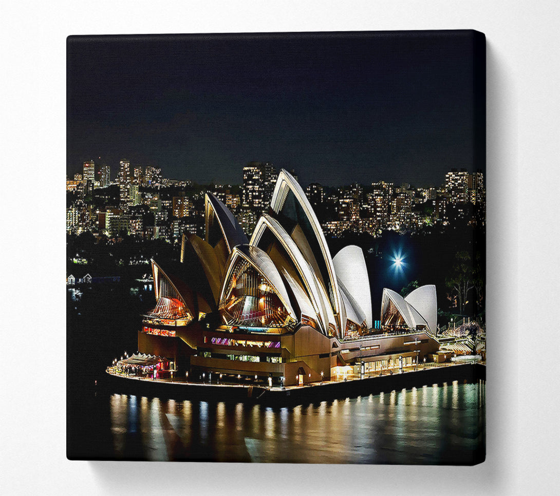  A Canvas Print of Sydney Opera House Lights Canvas Wall Art