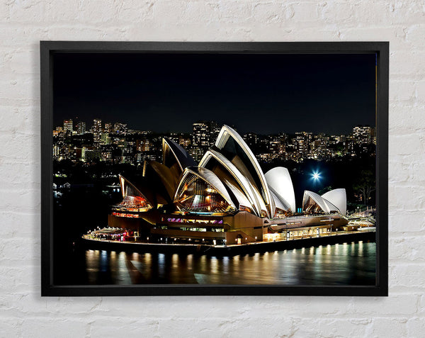 Sydney Opera House Lights Framed Print