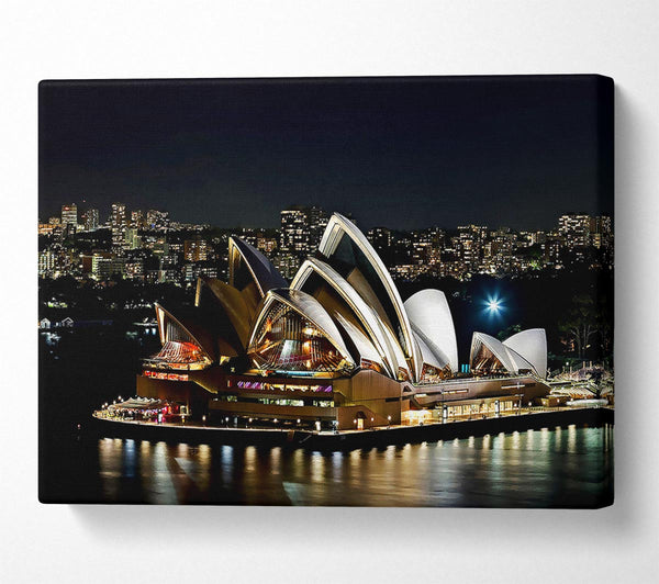  A Canvas Print of Sydney Opera House Lights Canvas Wall Art
