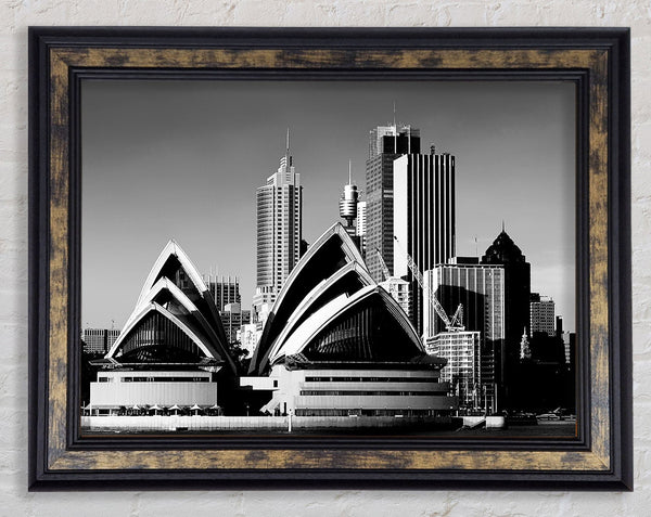 Sydney Opera House B n W Framed Print