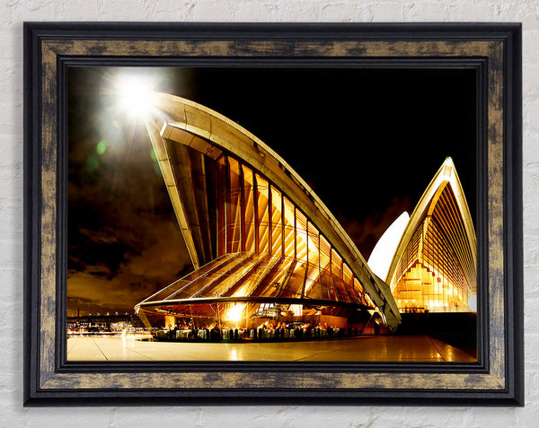 Sydney Opera House Golden Glow Framed Print
