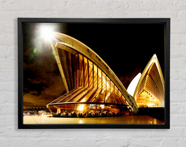 Sydney Opera House Golden Glow Framed Print