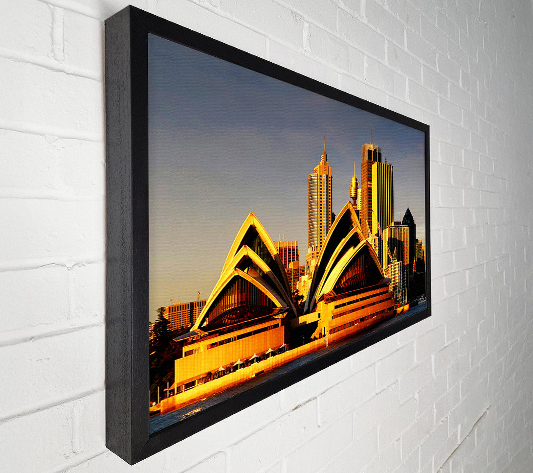  A Canvas Print of Sydney Opera House Golden Sunlight Canvas Art