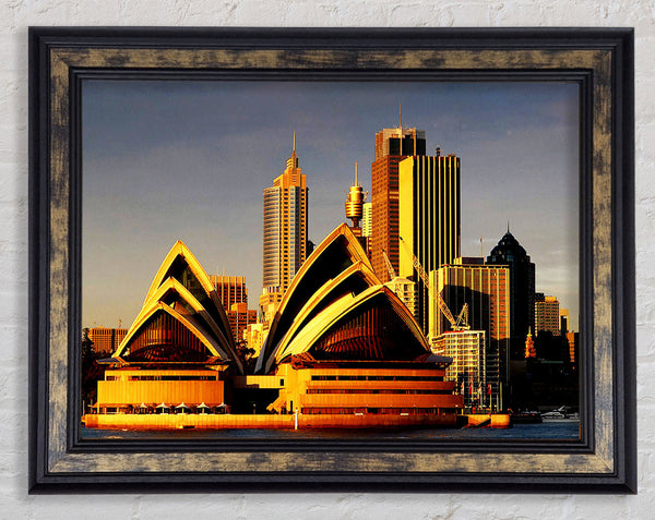 Sydney Opera House Golden Sunlight Framed Print