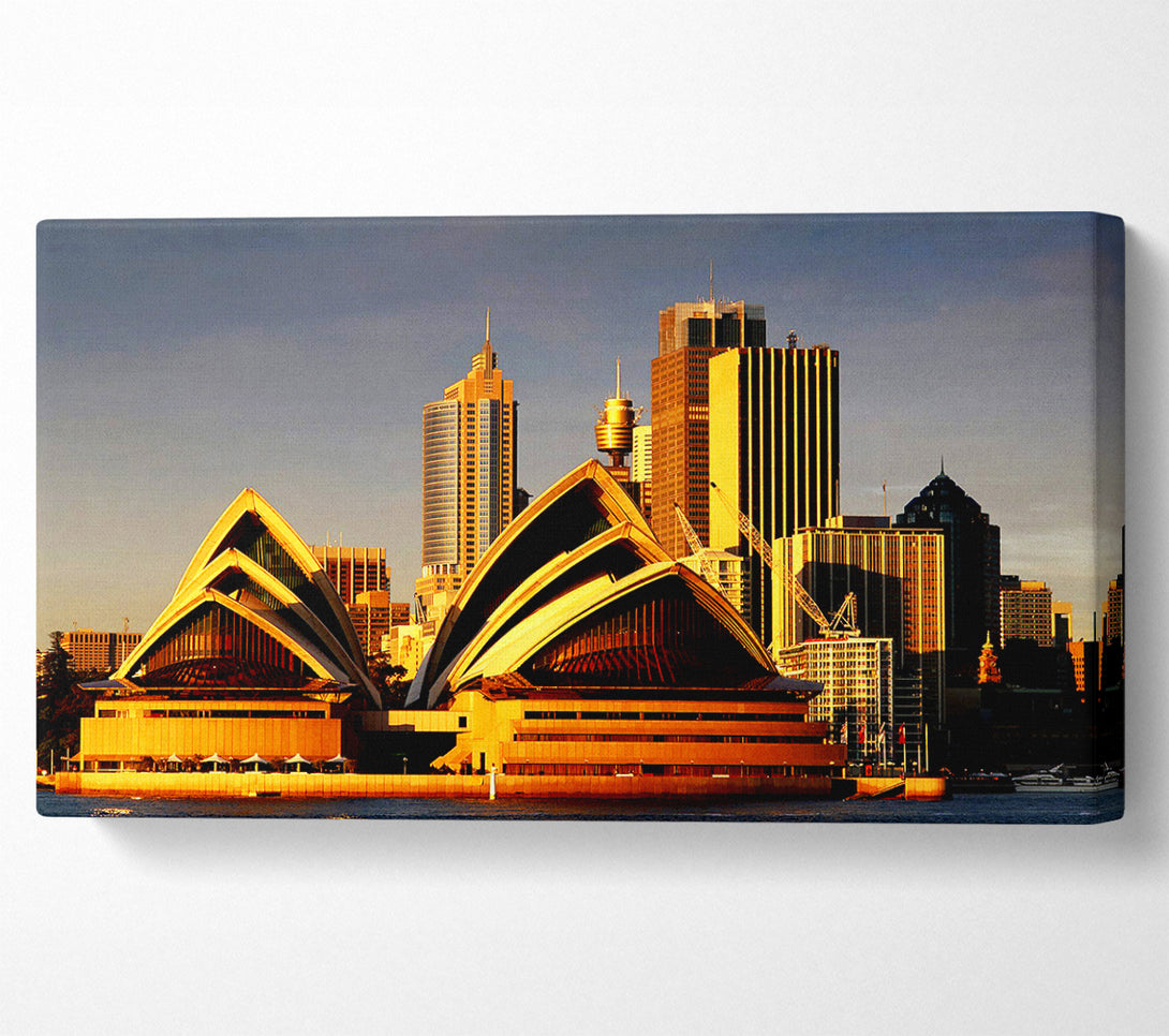  A Canvas Print of Sydney Opera House Golden Sunlight Canvas Art