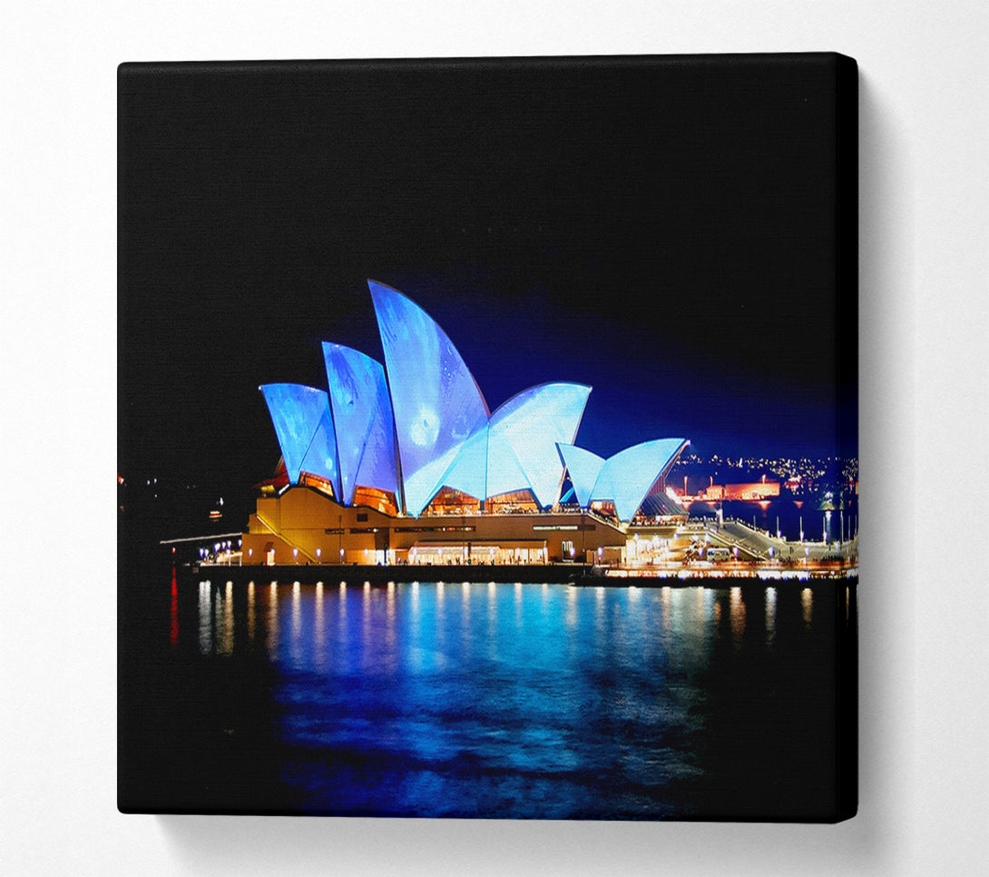  A Canvas Print of Sydney Opera House Night Glow Canvas Art