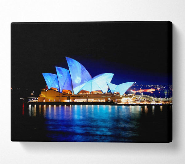  A Canvas Print of Sydney Opera House Night Glow Canvas Art