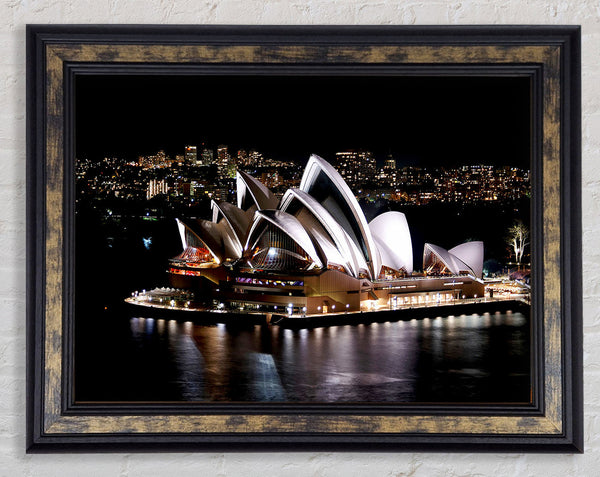 Sydney Opera House Night View Framed Print