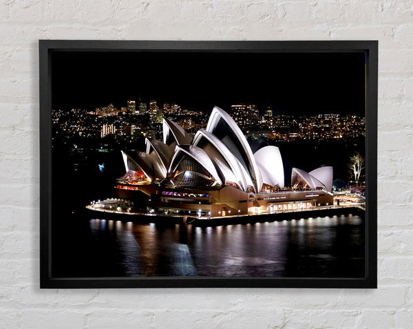 Sydney Opera House Night View Framed Print