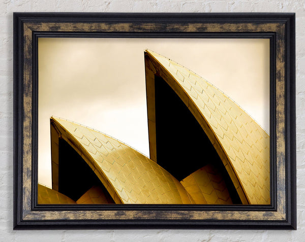 Sydney Opera House Peaks Sepia Framed Print