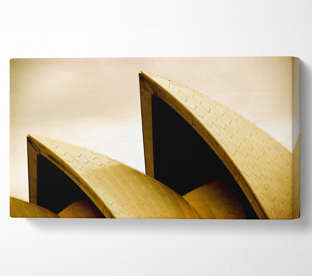  A Canvas Print of Sydney Opera House Peaks Sepia Canvas Print