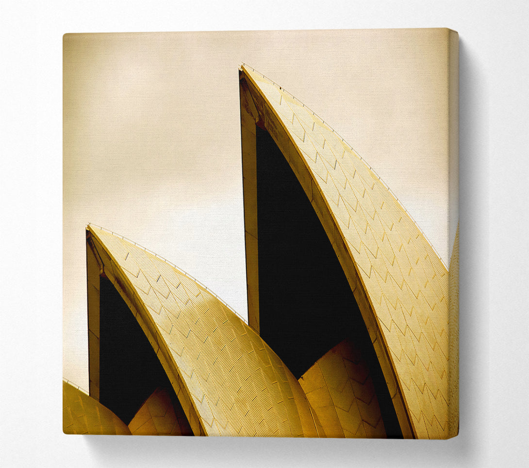  A Canvas Print of Sydney Opera House Peaks Sepia Canvas Print
