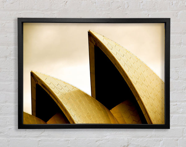 Sydney Opera House Peaks Sepia Framed Print