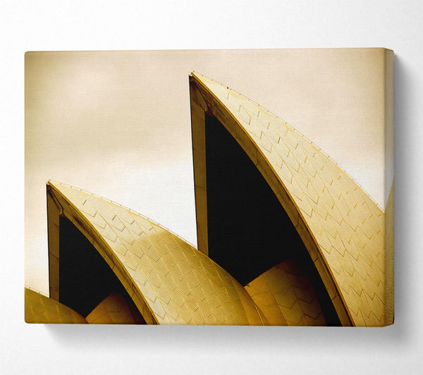  A Canvas Print of Sydney Opera House Peaks Sepia Canvas Print