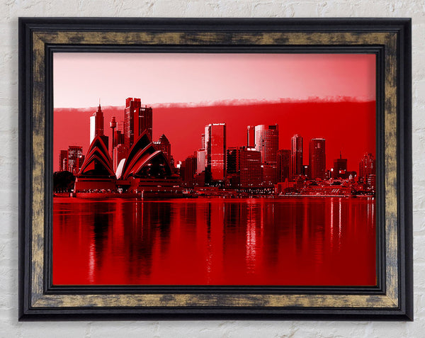 Sydney Opera House Red Framed Print