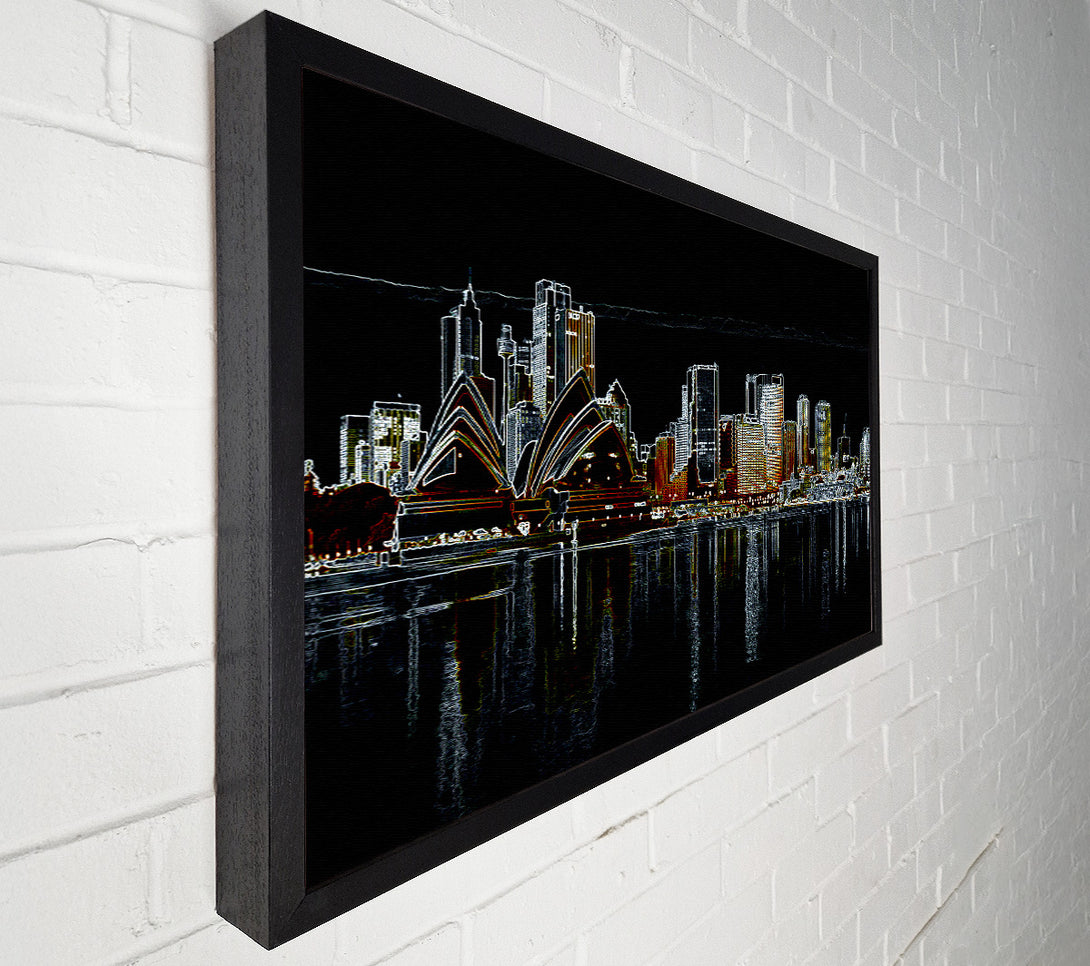  A Canvas Print of Sydney Skyline Opera House Psychedelic Canvas Wall Art