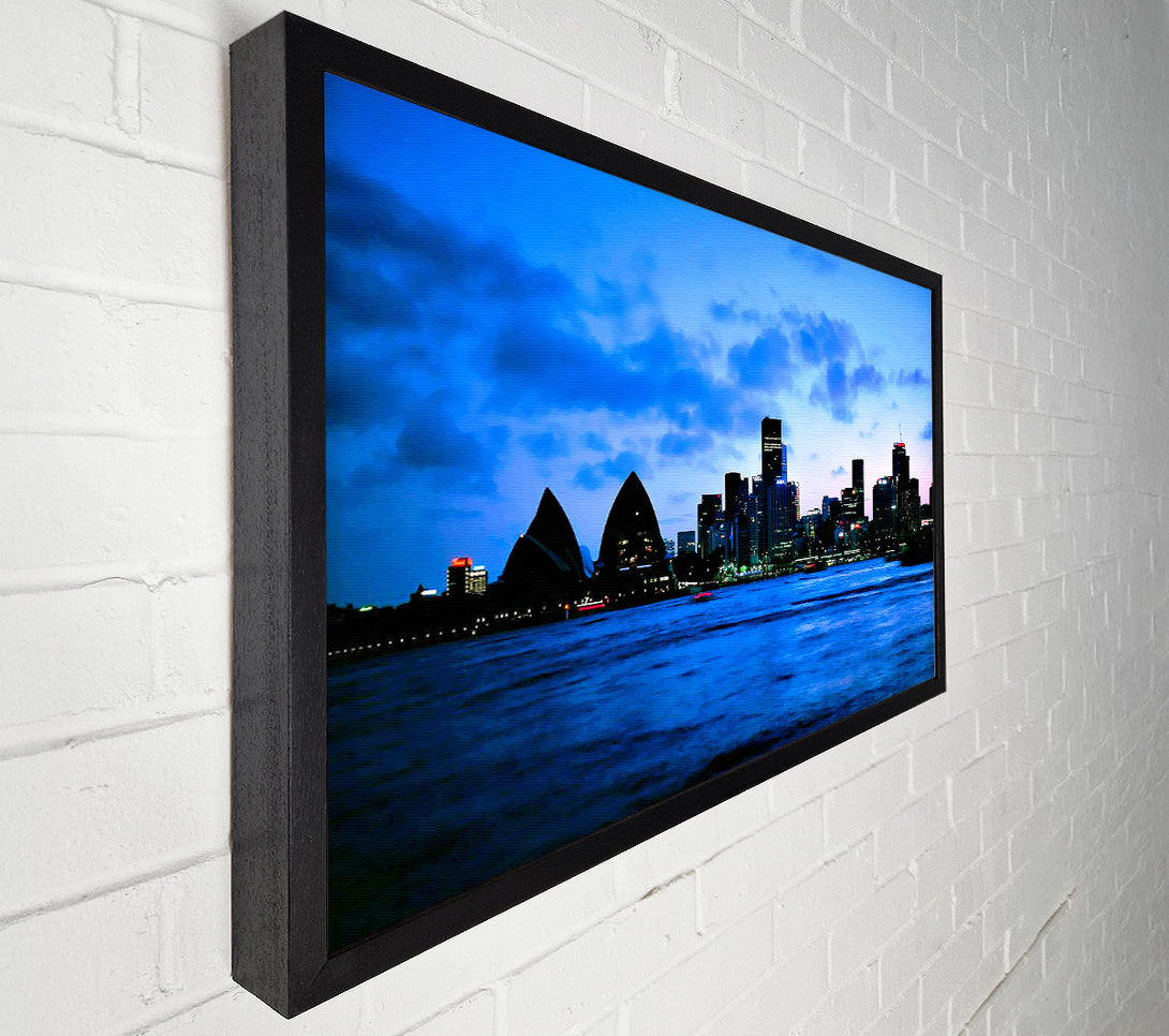  A Canvas Print of Syndey Opera House Afar Blue Canvas Wall Art